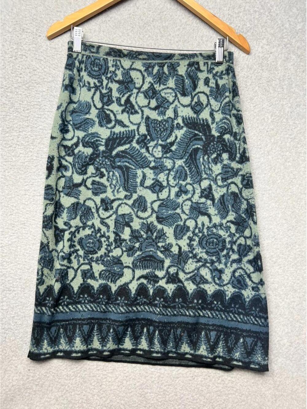 Vtg Peruvian Connection Tribal Batik Medici Maxi Skirt Womens M Pima Cotton Knit